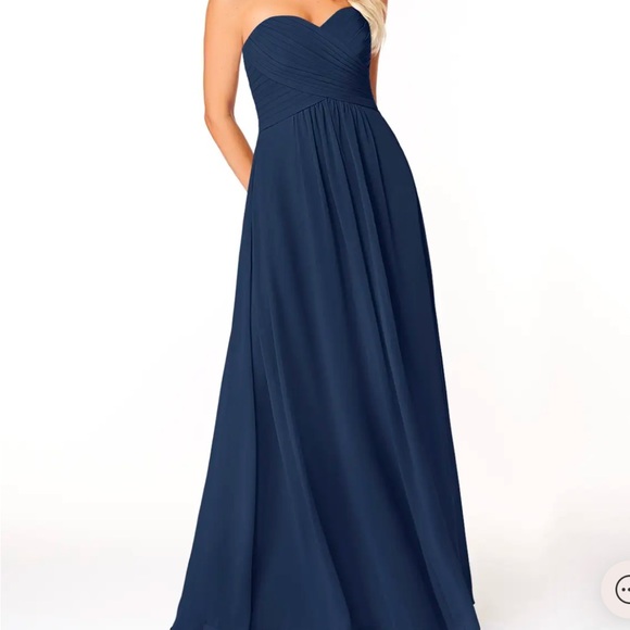 Azazie Dresses & Skirts - AZAZIE navy blue bridesmaid dress - size A8 (M/L)